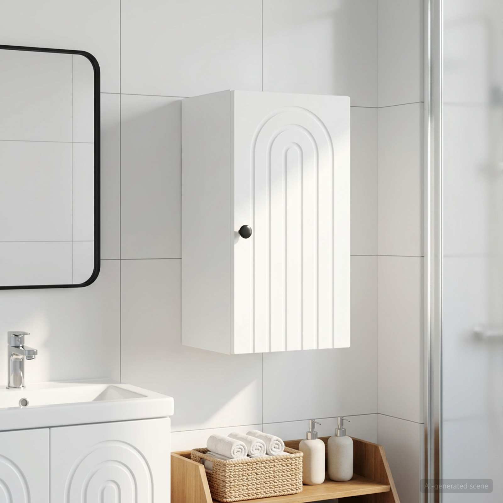 Badezimmer-Wandschrank ALKMAAR Weiß 30 x 31 x 59 cm