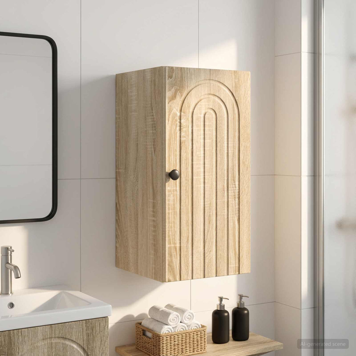 Badezimmer-Wandschrank ALKMAAR Sonoma-Eiche 30 x 31 x 59 cm