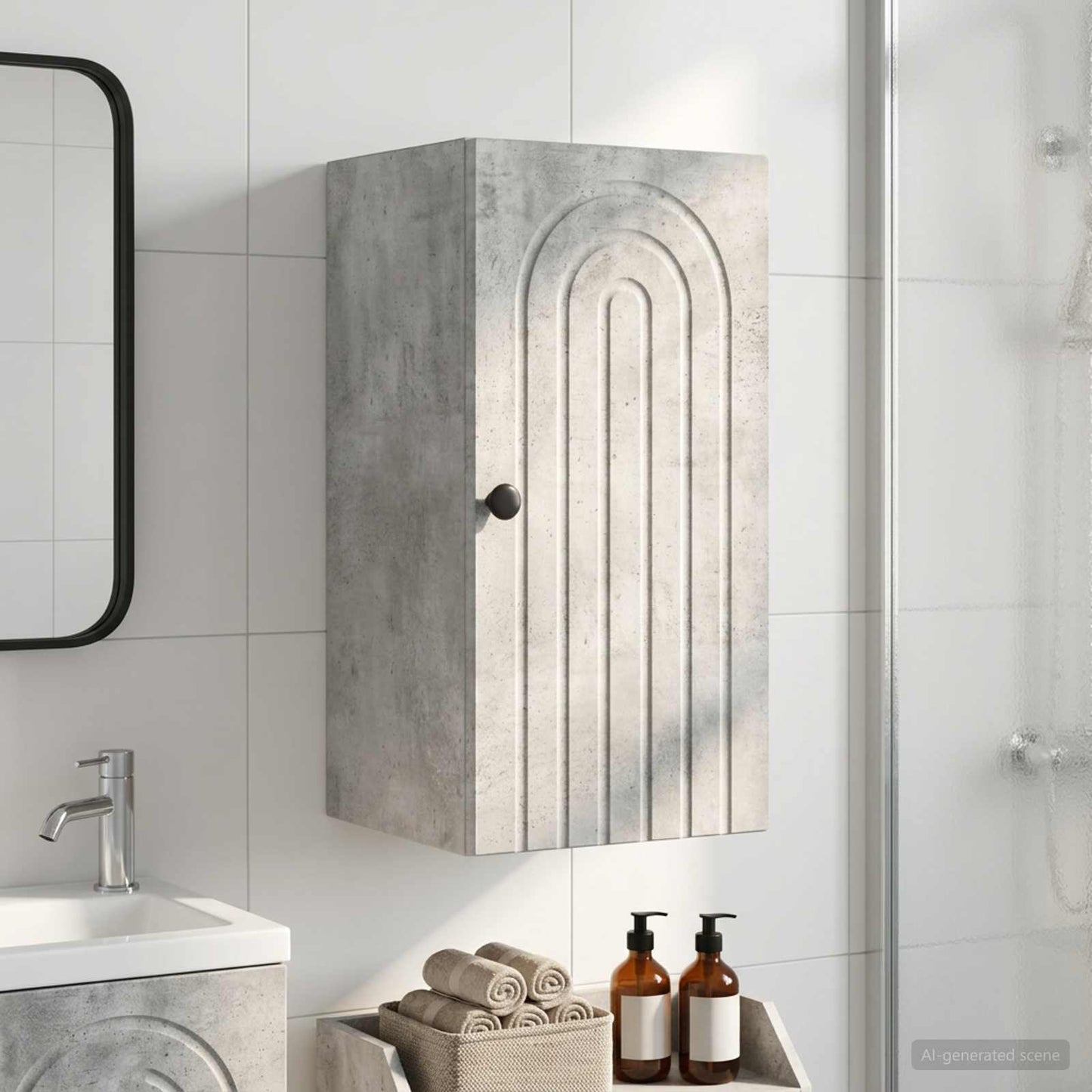 Badezimmer-Wandschrank ALKMAAR Betongrau 30 x 31 x 59 cm