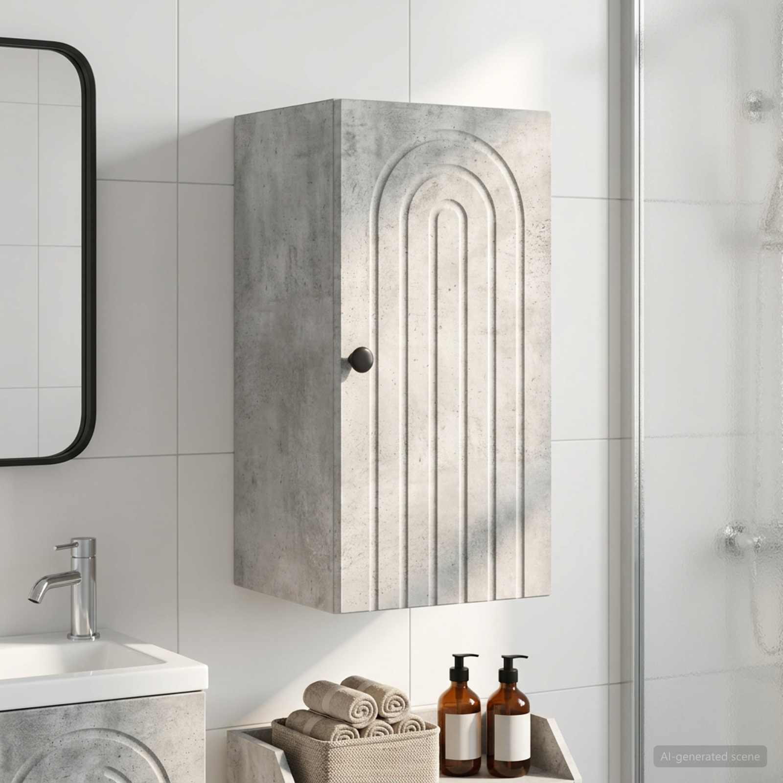 Badezimmer-Wandschrank ALKMAAR Betongrau 30 x 31 x 59 cm