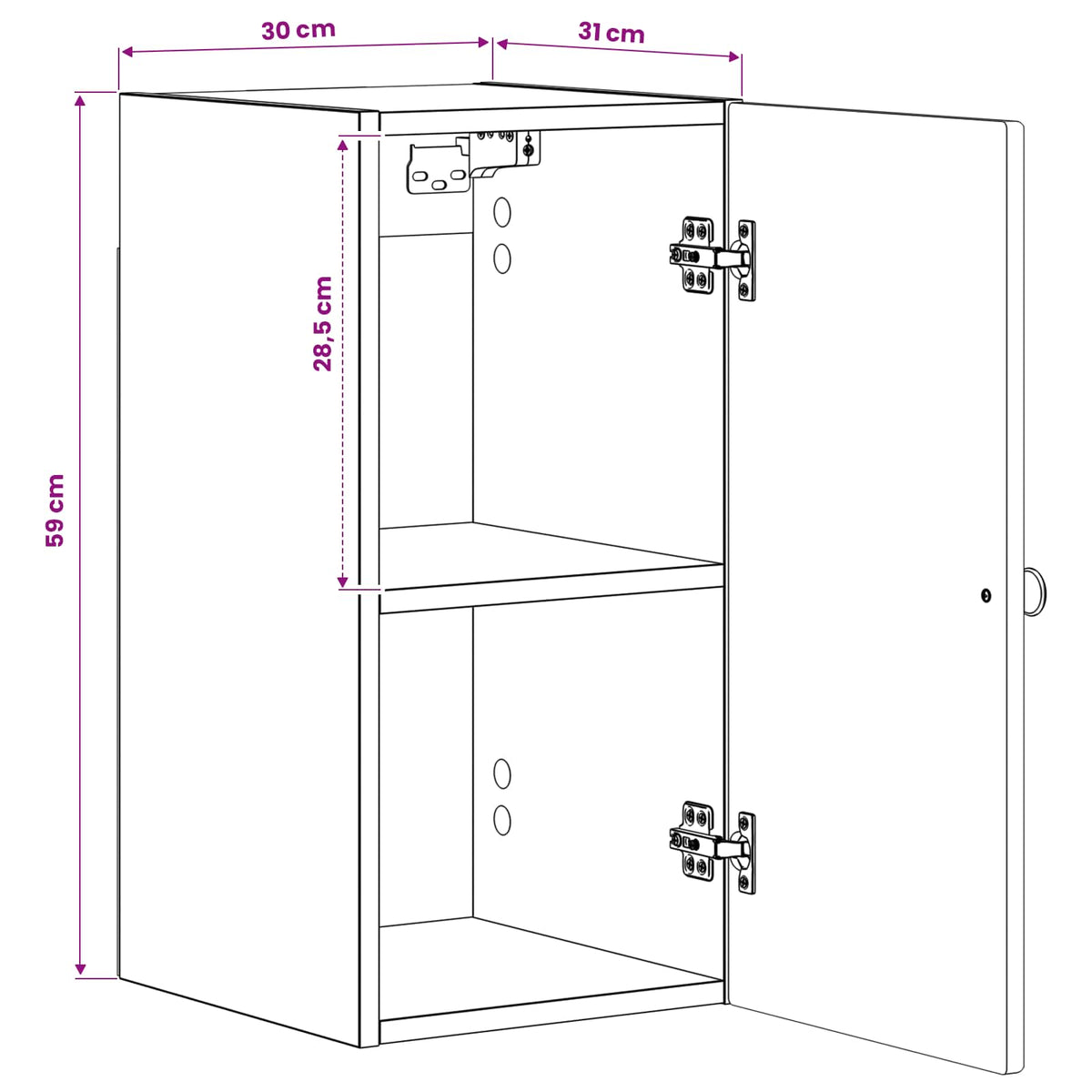 Badezimmer-Wandschrank ALKMAAR Betongrau 30 x 31 x 59 cm