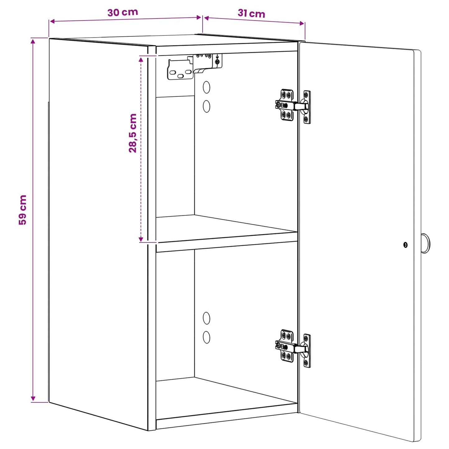 Badezimmer-Wandschrank ALKMAAR Artisan-Eiche 30 x 31 x 59 cm