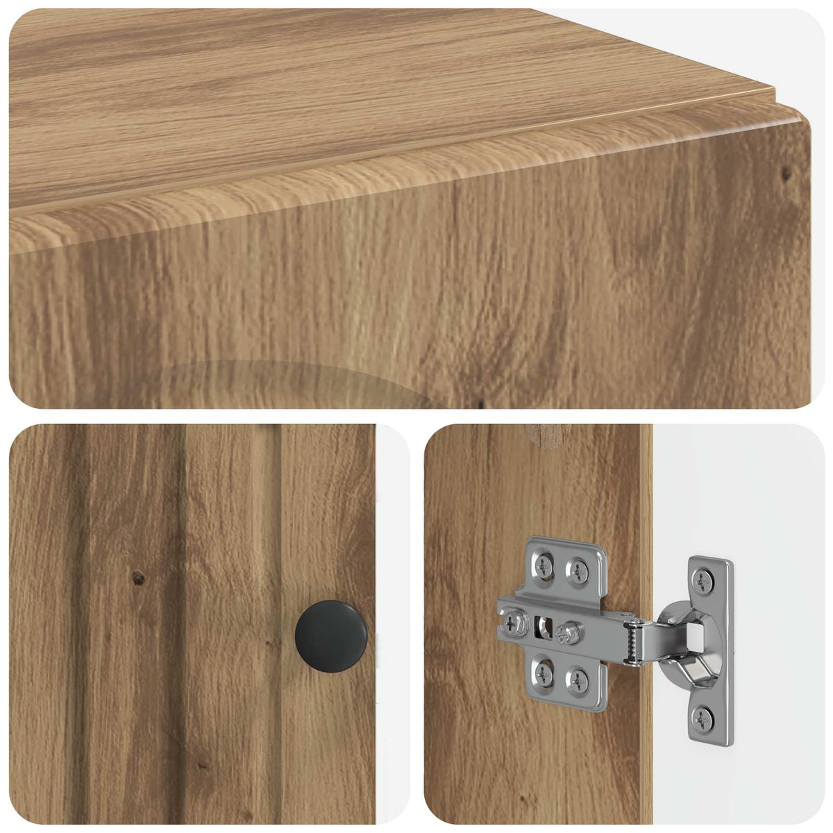 Badezimmerschrank mit offenem Regal ALKMAAR Artisan-Eiche