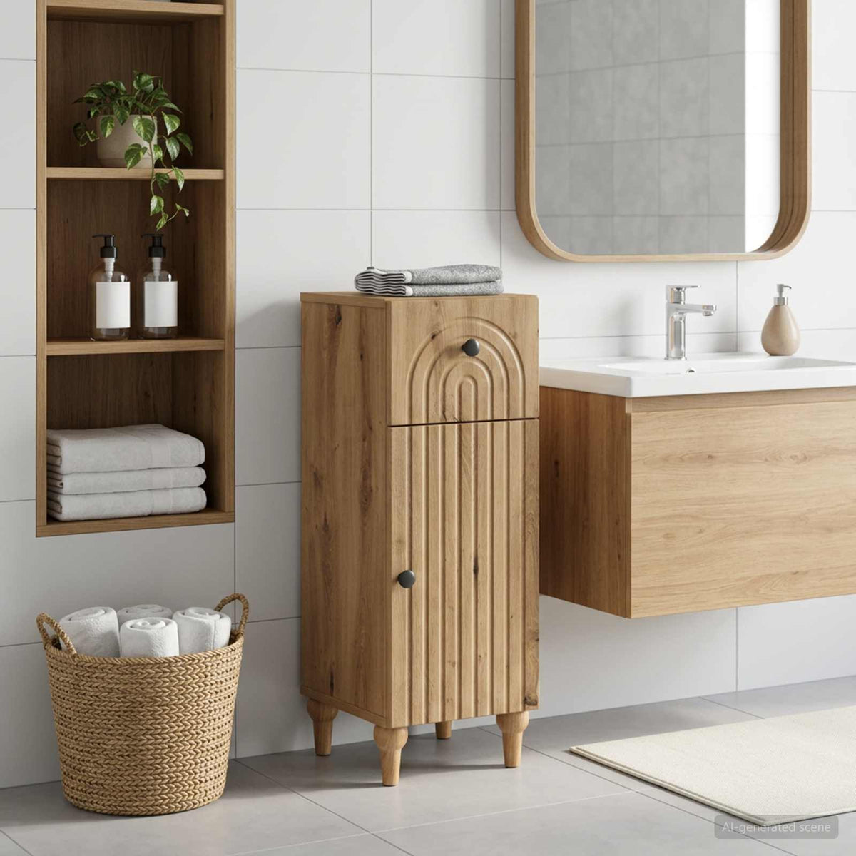 Badezimmer Aufbewahrungsschrank ALKMAAR Artisan-Eiche