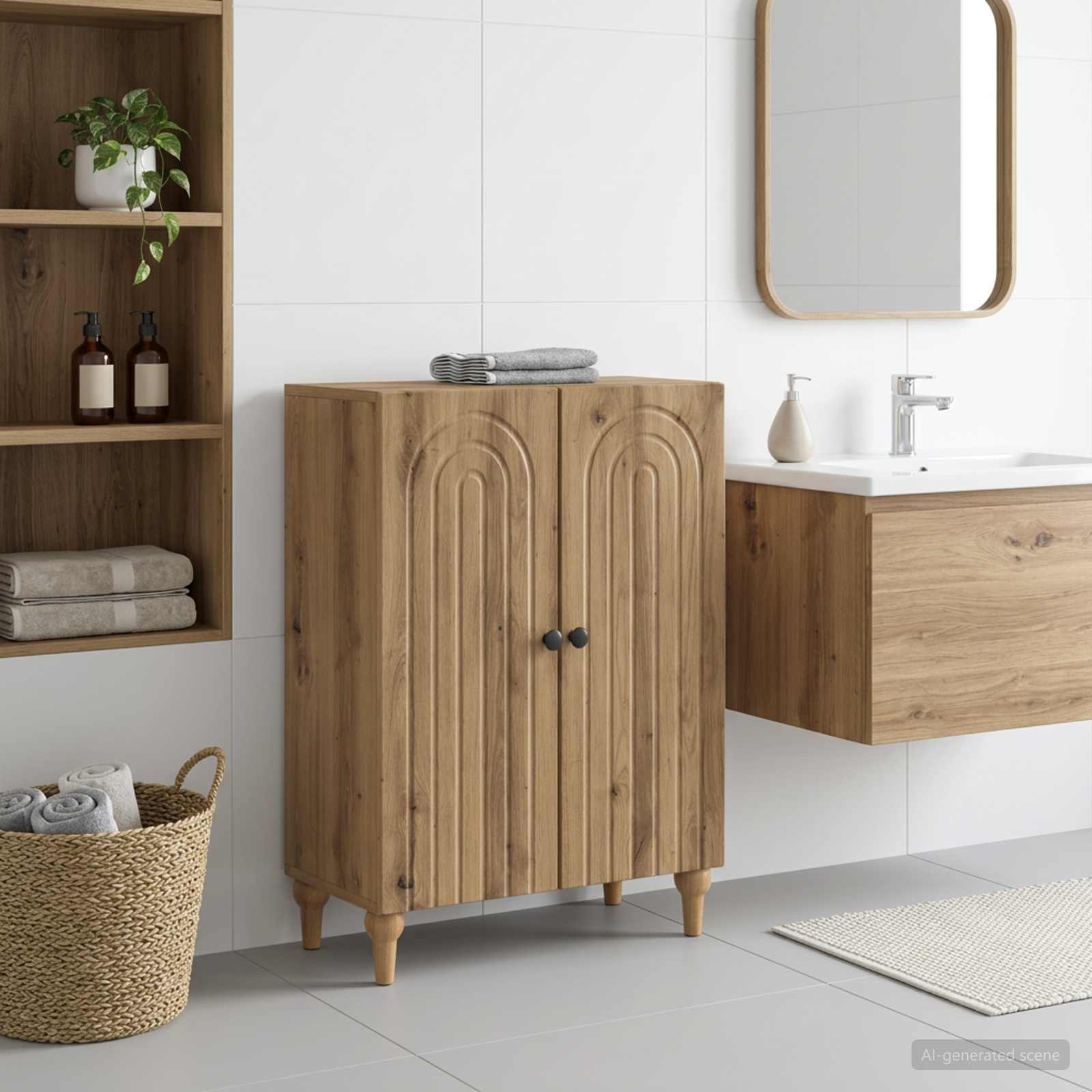Badezimmer Aufbewahrungsschrank ALKMAAR Artisan-Eiche