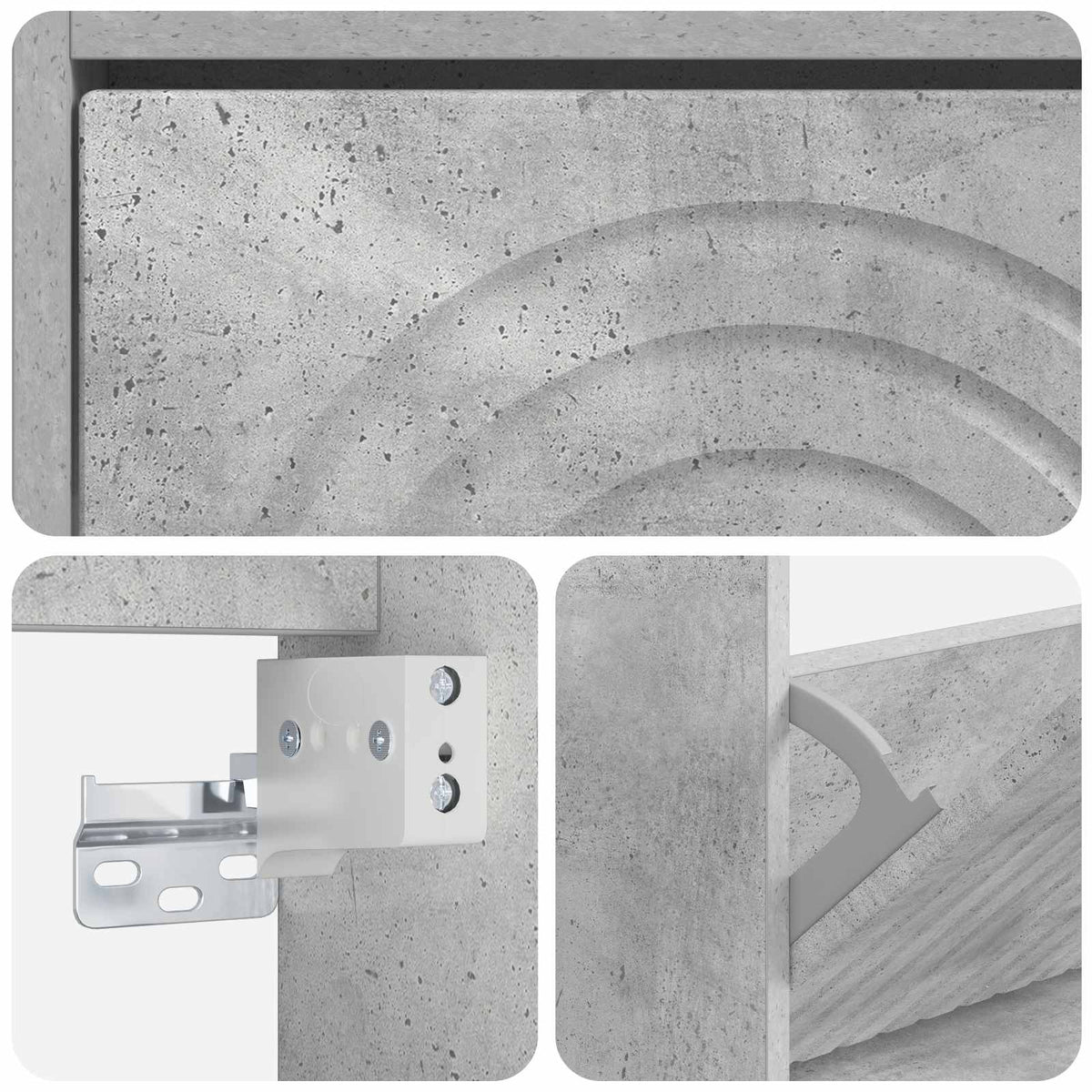 Wandmontierter Schuhschrank ALKMAAR 71 x 17 x 43 cm Betongrau