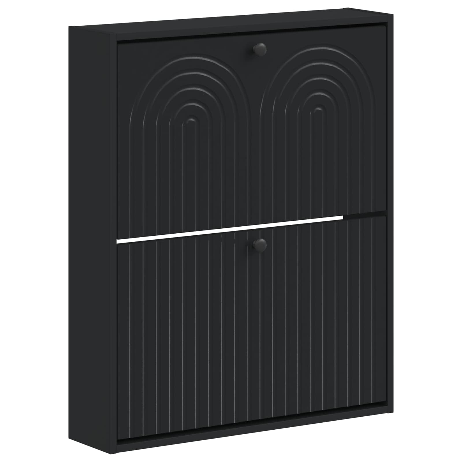 Wandmontierter Schuhschrank ALKMAAR 71 x 17 x 86 cm Schwarz