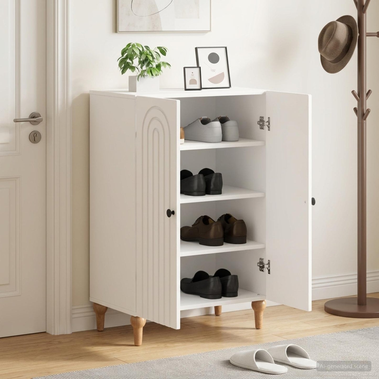 Schuhschrank ALKMAAR 59,5 x 39,5 x 90 cm Holzwerkstoff Weiß