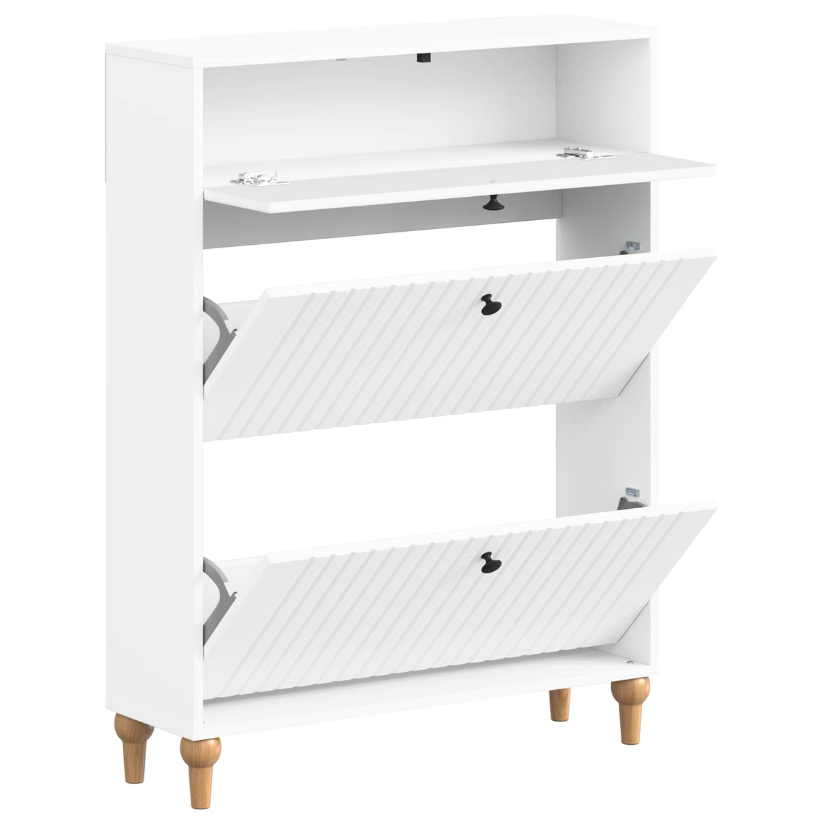 Schuhschrank ALKMAAR 78 x 24 x 103 cm Holzwerkstoff Weiß