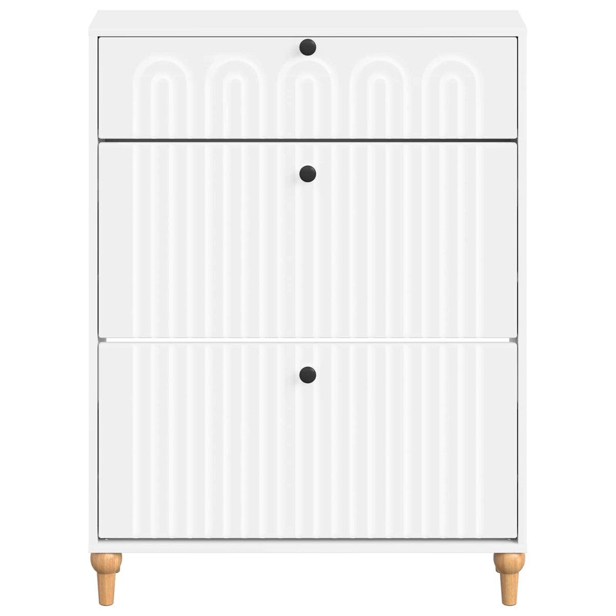 Schuhschrank ALKMAAR 78 x 24 x 103 cm Holzwerkstoff Weiß