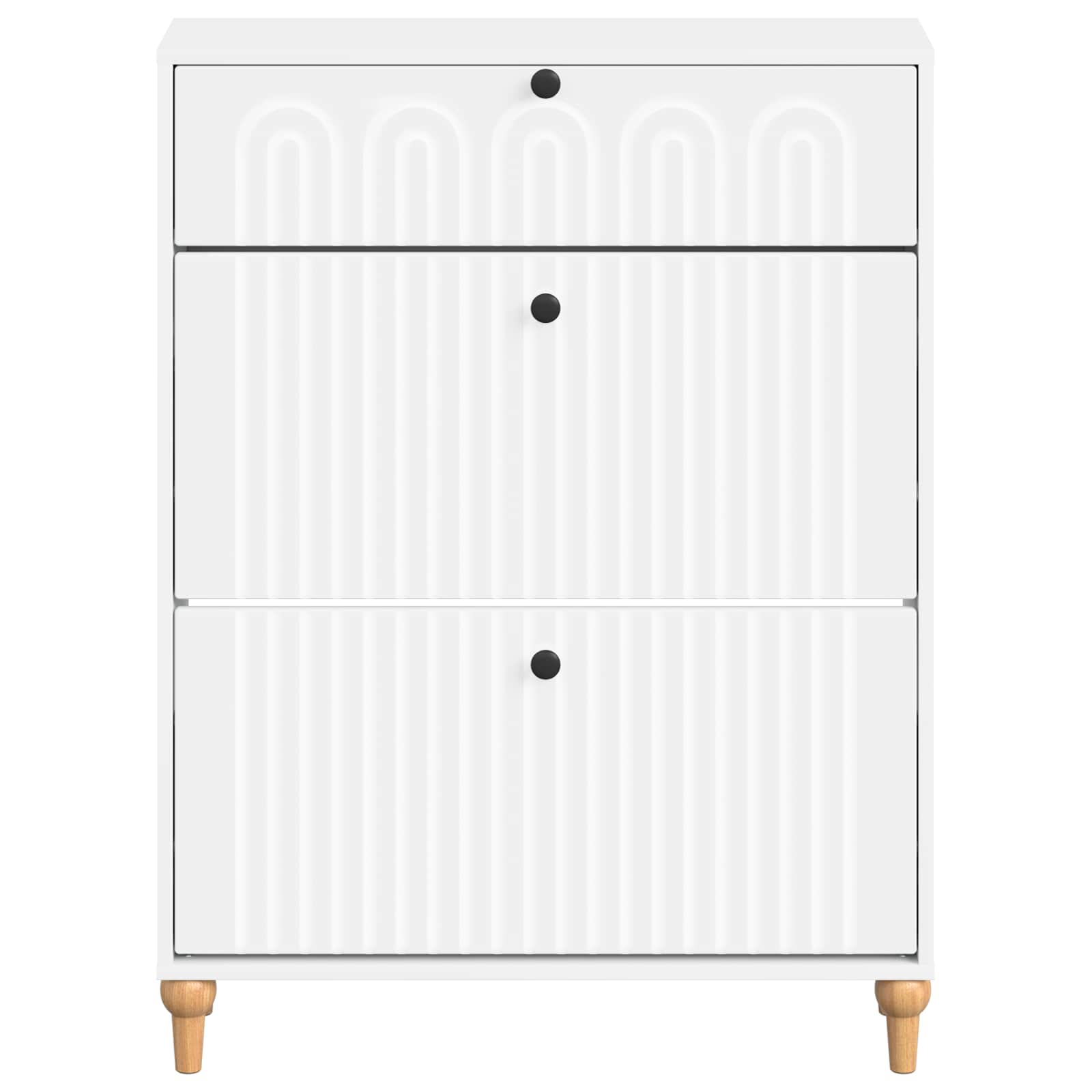 Schuhschrank ALKMAAR 78 x 24 x 103 cm Holzwerkstoff Weiß