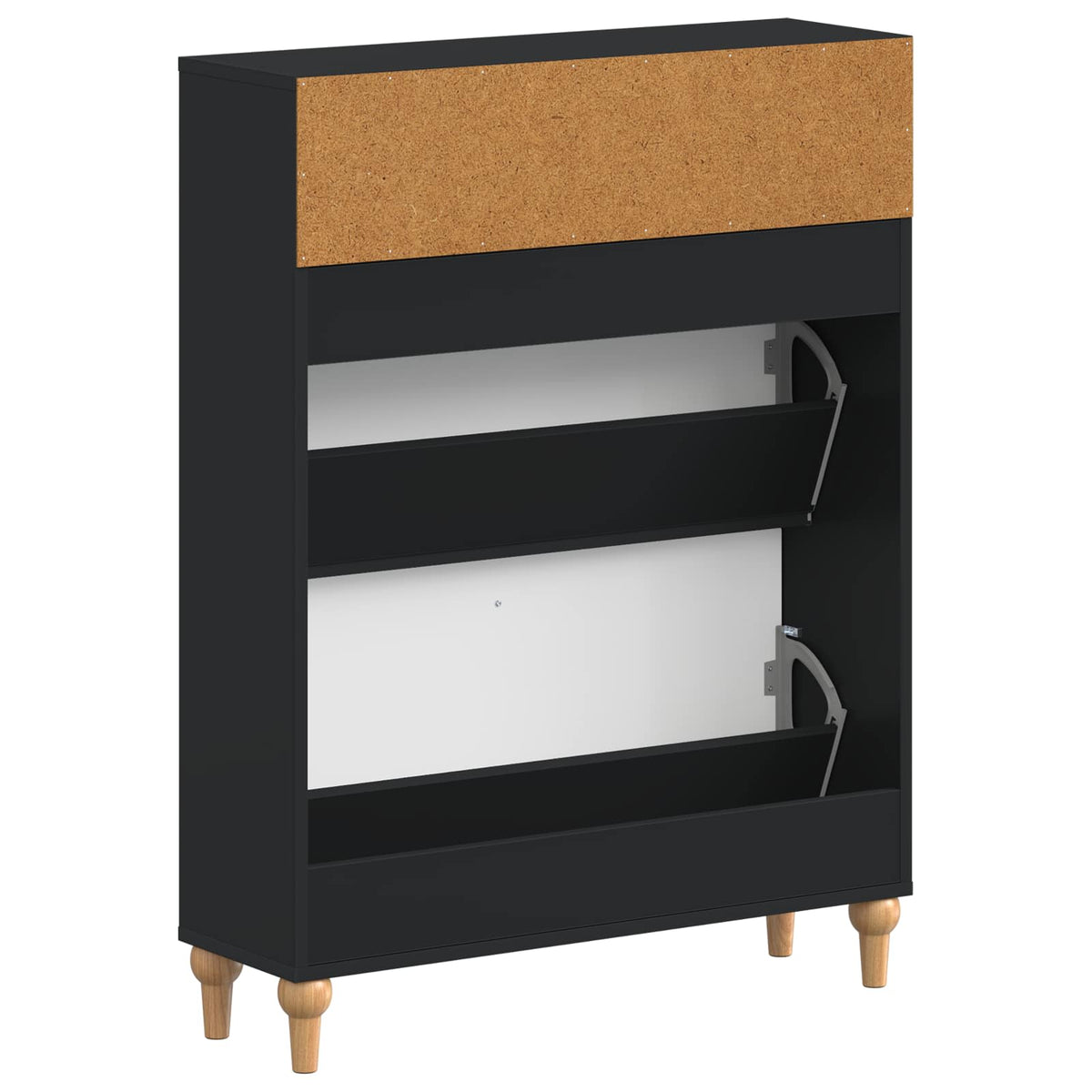 Schuhschrank ALKMAAR 78 x 24 x 103 cm Holzwerkstoff Schwarz