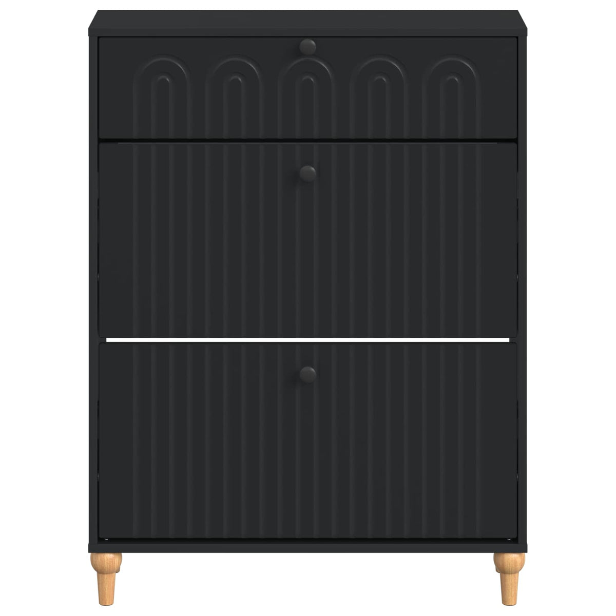 Schuhschrank ALKMAAR 78 x 24 x 103 cm Holzwerkstoff Schwarz