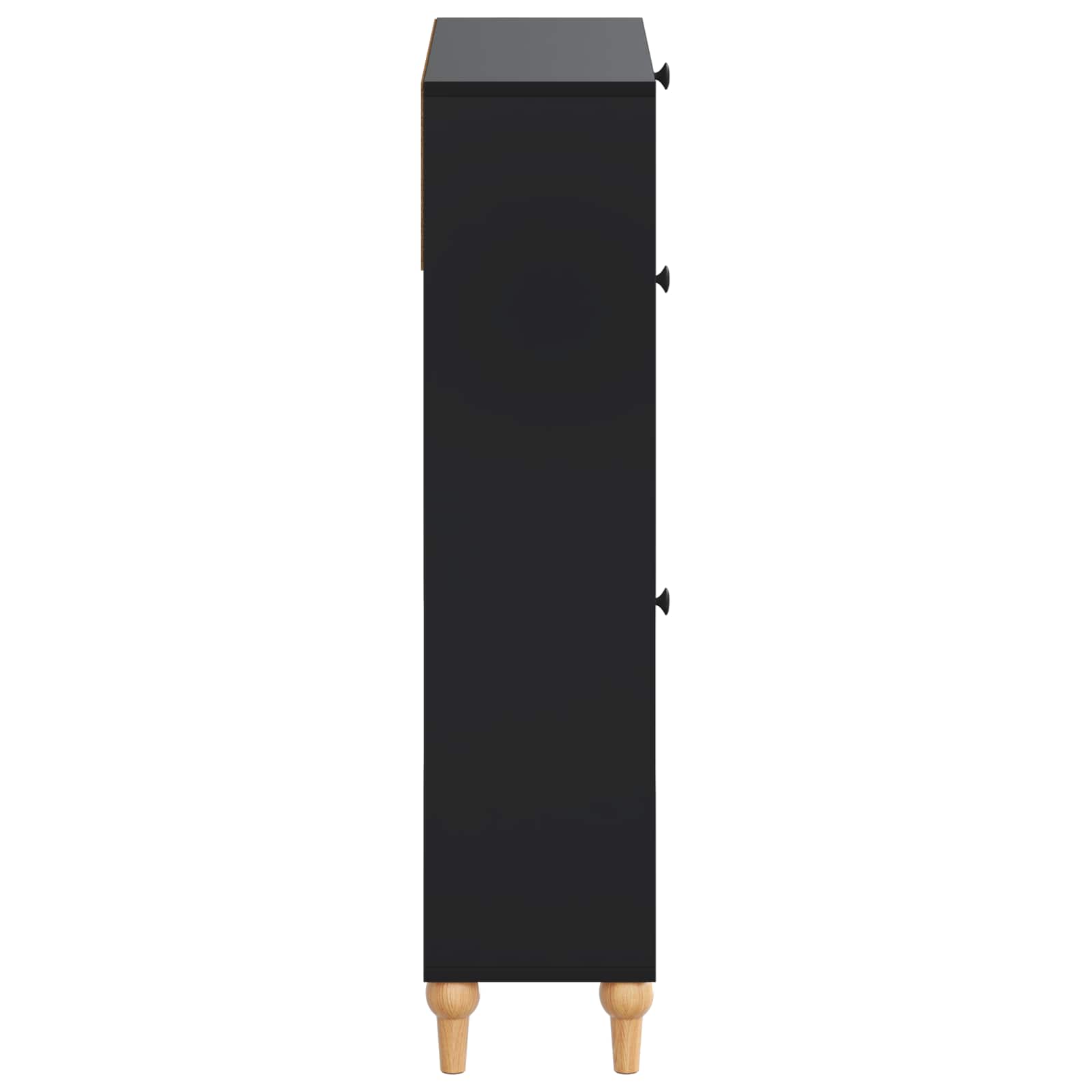 Schuhschrank ALKMAAR 78 x 24 x 103 cm Holzwerkstoff Schwarz