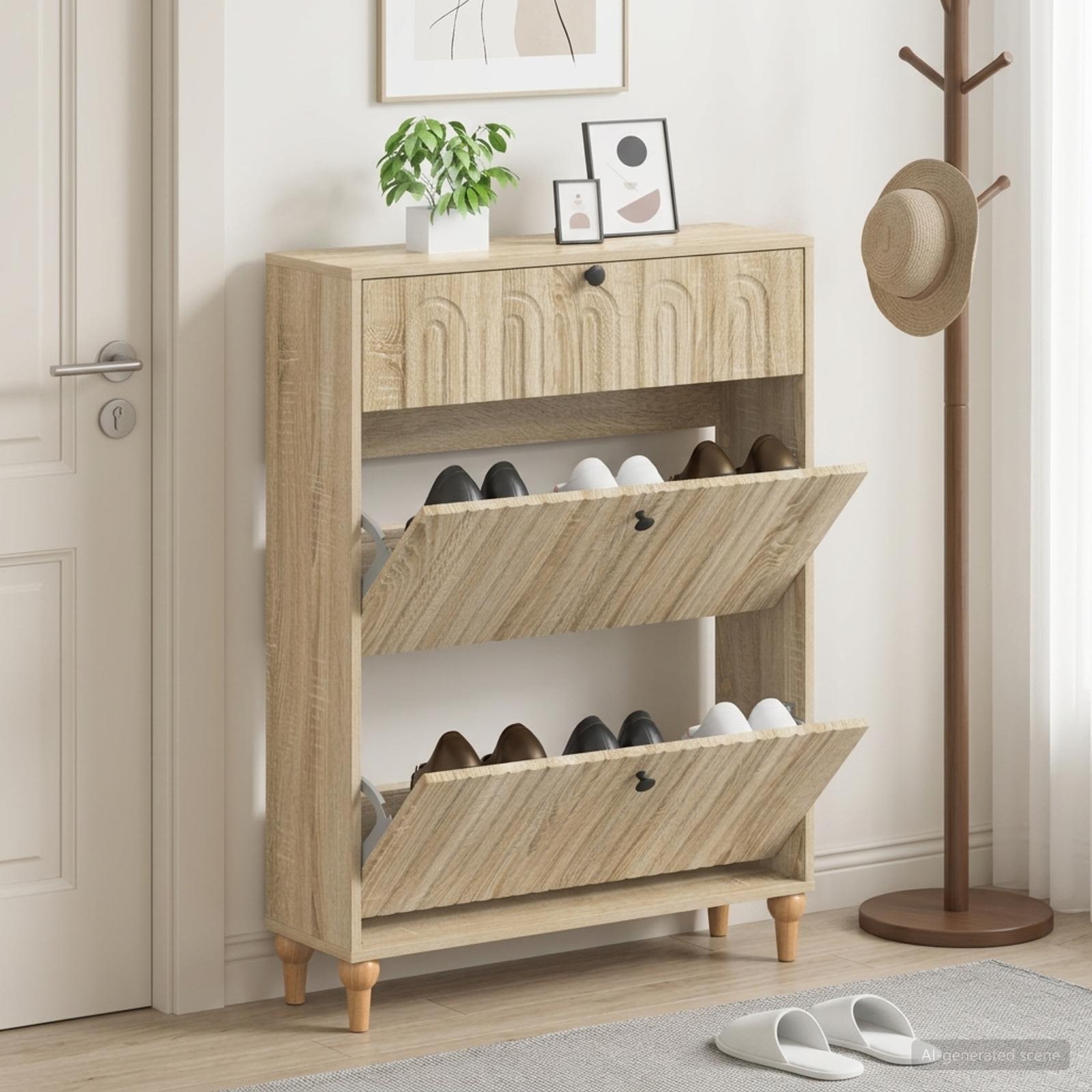 Schuhschrank ALKMAAR 78 x 24 x 103 cm Holzwerkstoff