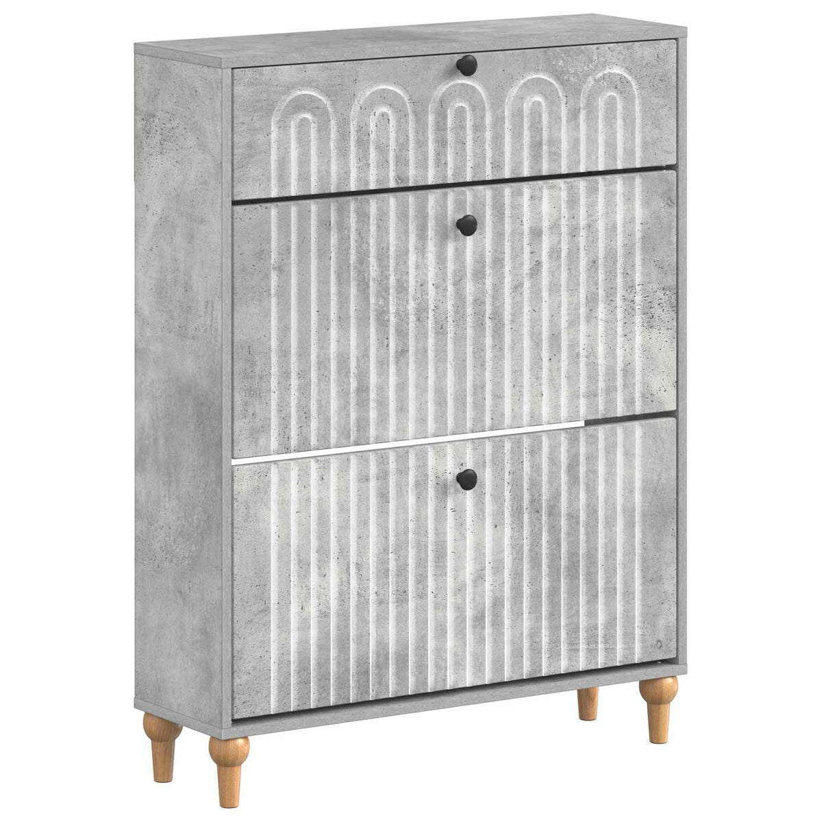 Schuhschrank ALKMAAR 78 x 24 x 103 cm Holzwerkstoff Betongrau
