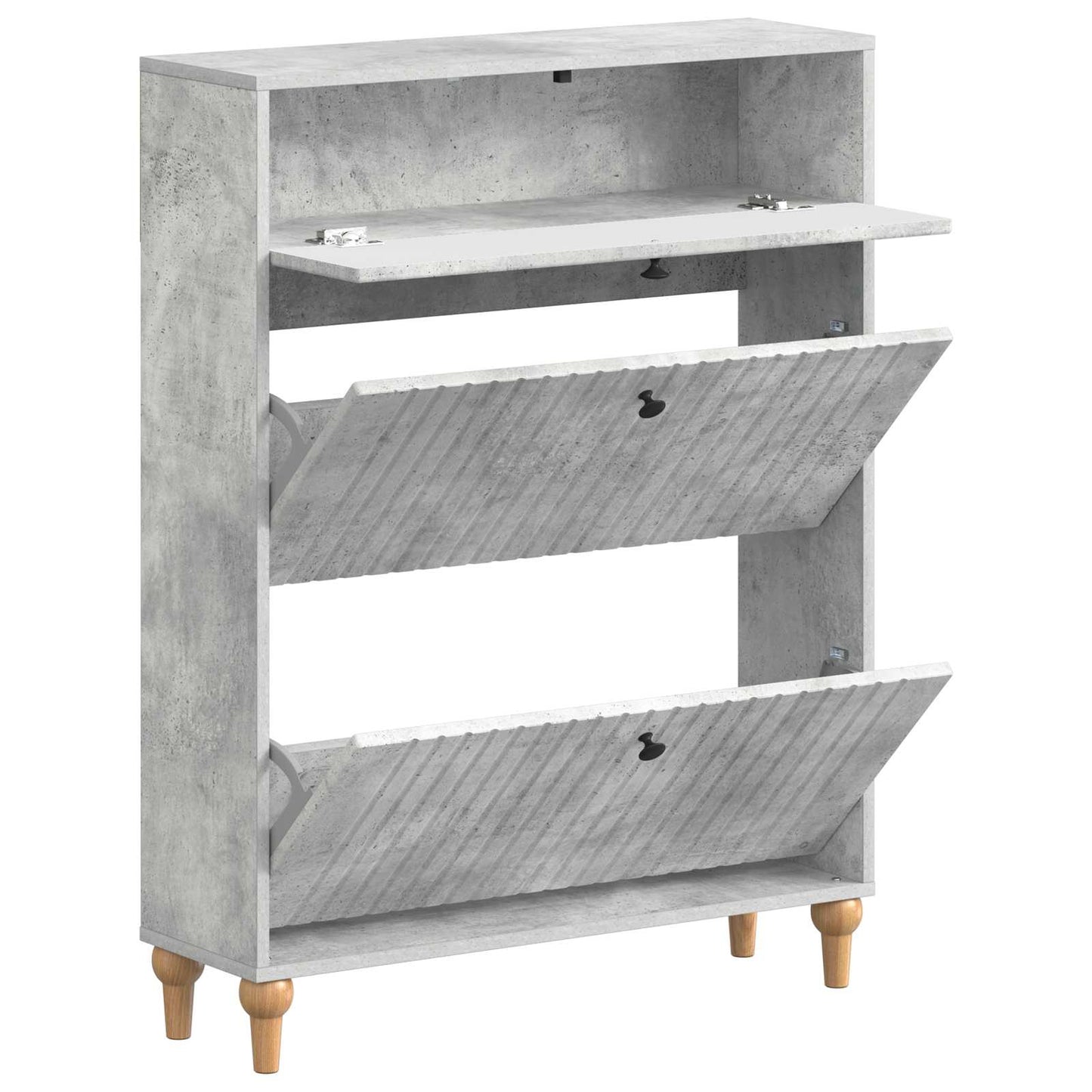Schuhschrank ALKMAAR 78 x 24 x 103 cm Holzwerkstoff Betongrau