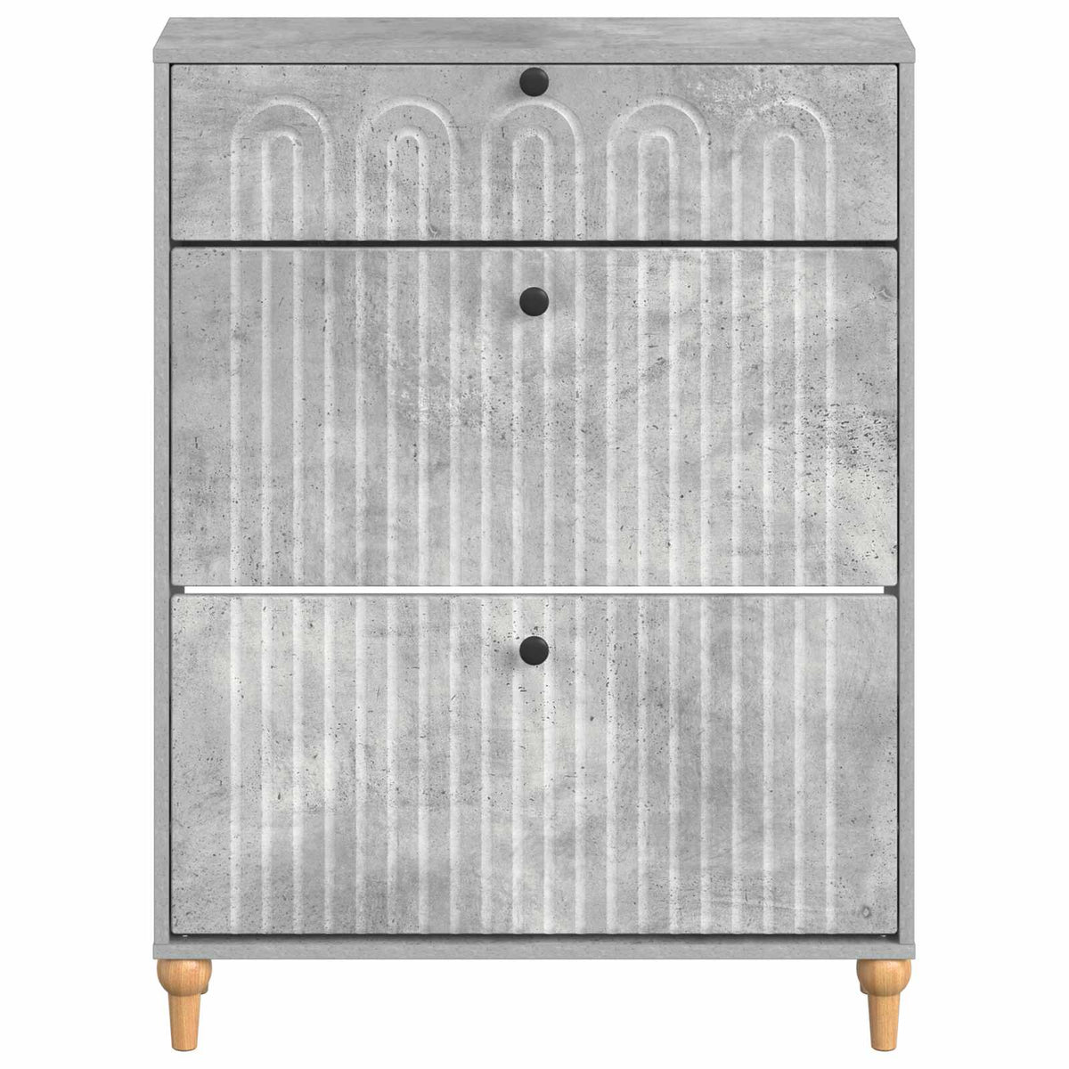 Schuhschrank ALKMAAR 78 x 24 x 103 cm Holzwerkstoff Betongrau