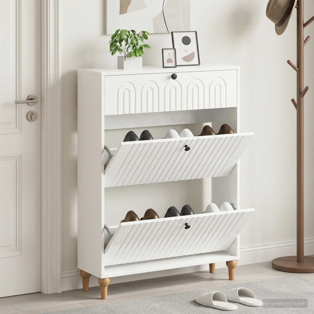 Schuhschrank ALKMAAR 78 x 24 x 103 cm Holzwerkstoff