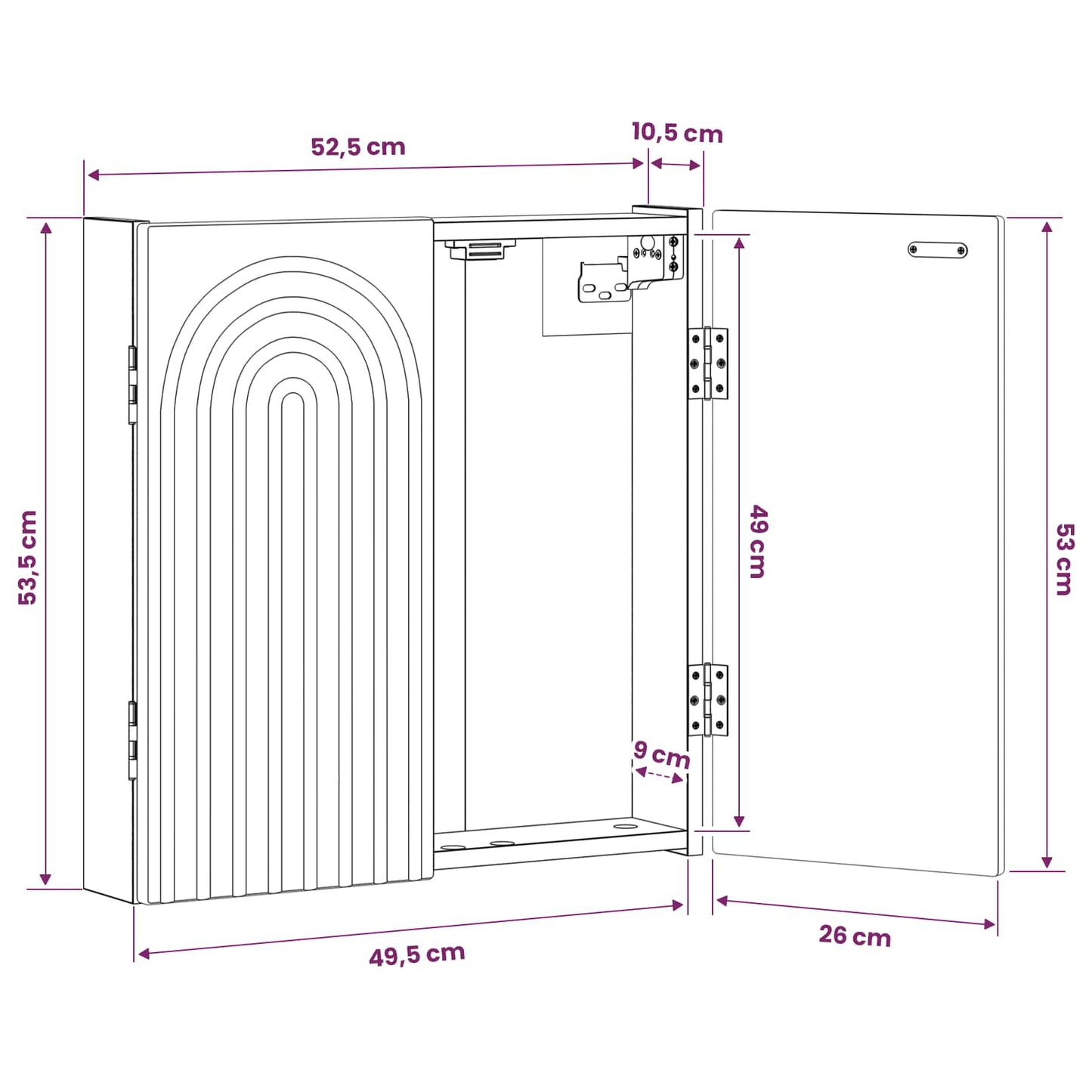 Dartboard Schrank ALKMAAR Weiß 52,5 x 10,5 x 53,5 cm