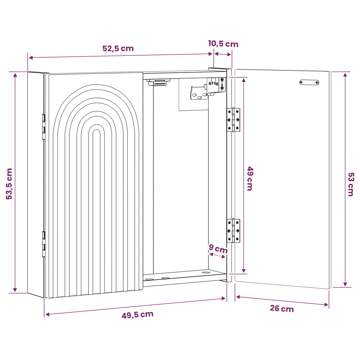 Dartboard Schrank ALKMAAR Weiß 52,5 x 10,5 x 53,5 cm