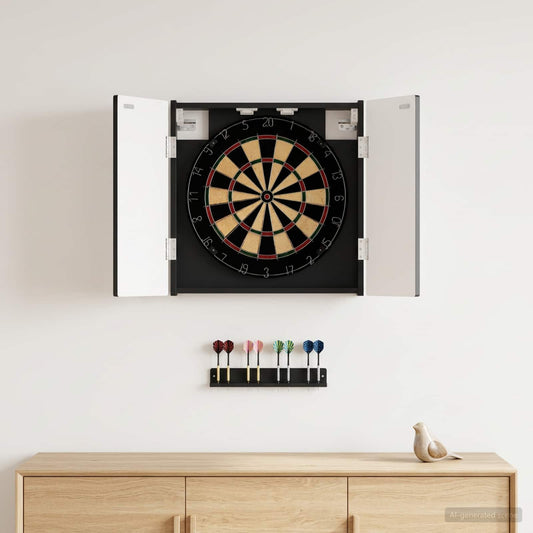 Dartboard Schrank ARNHEM Schwarz 52,5 x 10,5 x 53,5 cm