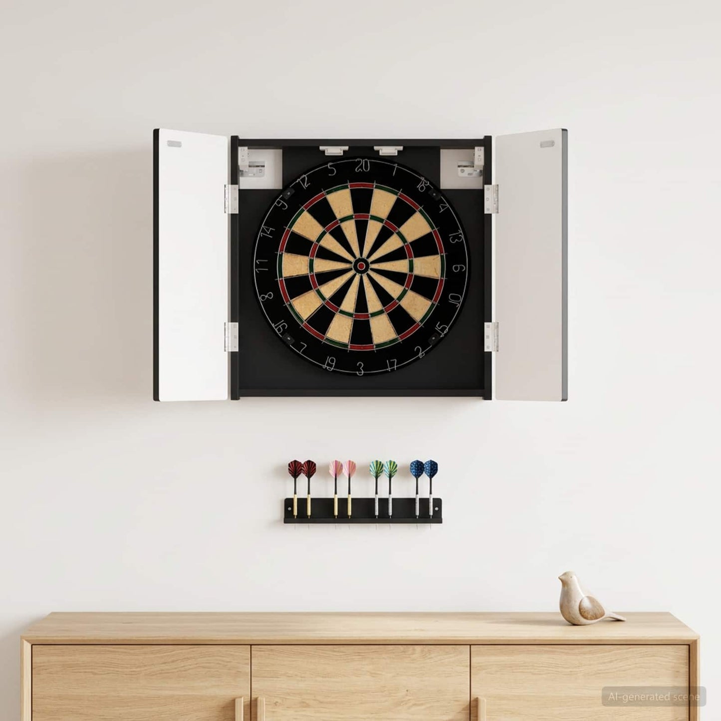 Dartboard Schrank DELFT Schwarz 52,5 x 10,5 x 53,5 cm