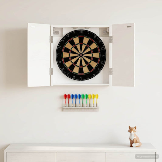 Dartboard Schrank ARNHEM Hochglanz Weiß 52,5 x 10,5 x 53,5 cm
