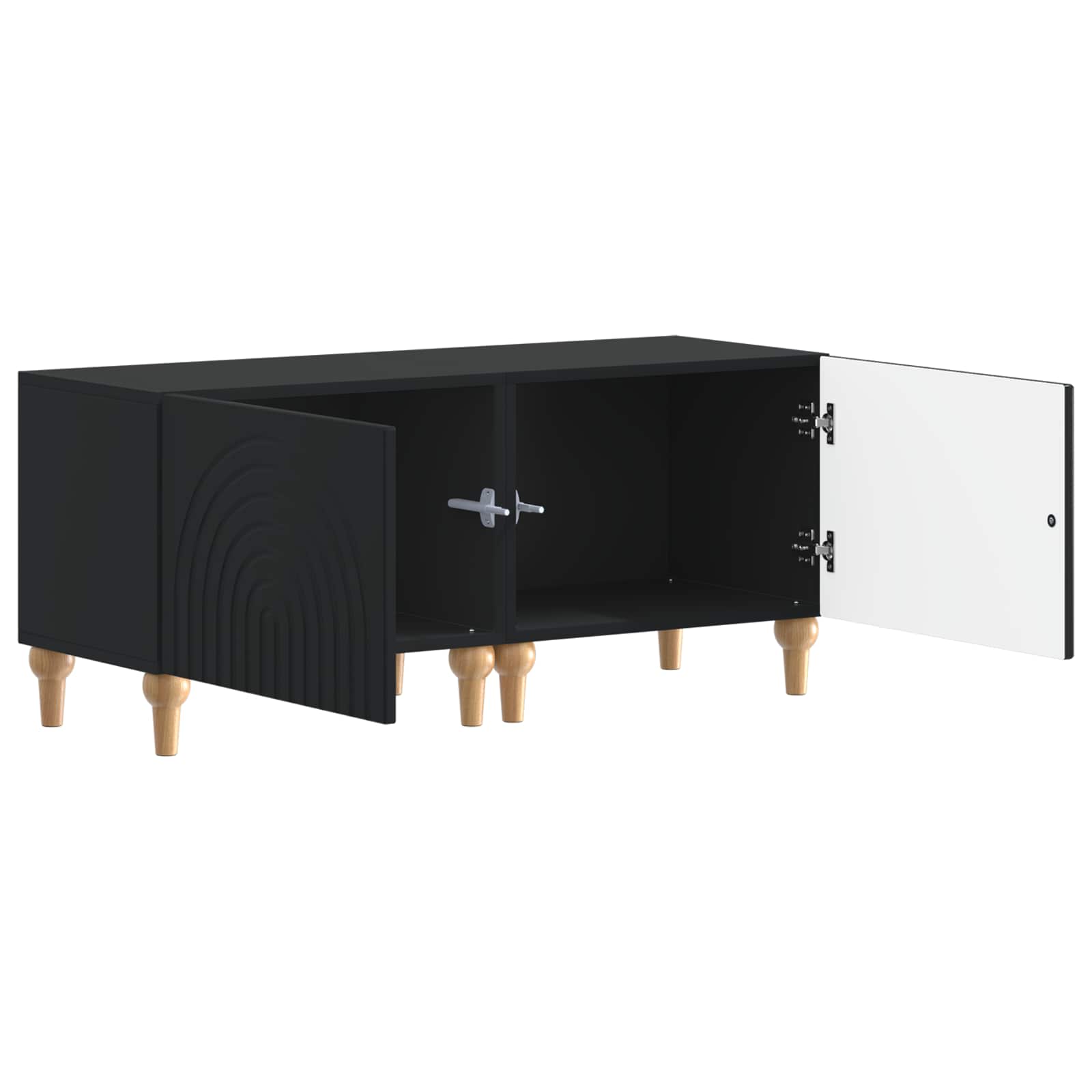 TV-Schrank Schwarz Holzwerkstoff
