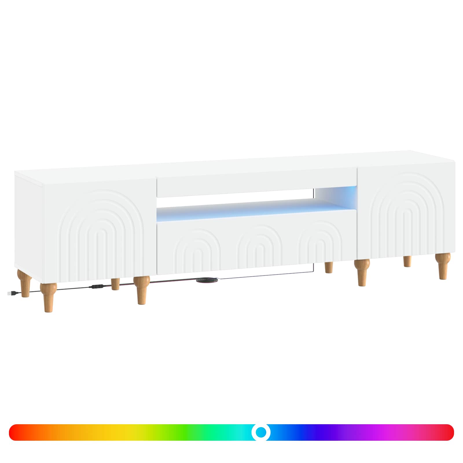 LED-TV-Schrank Weiß Holzwerkstoff
