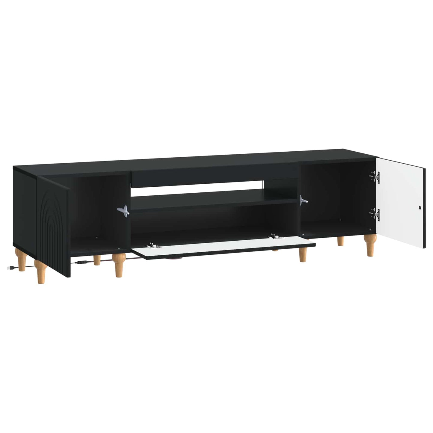 LED-TV-Schrank Schwarz Holzwerkstoff