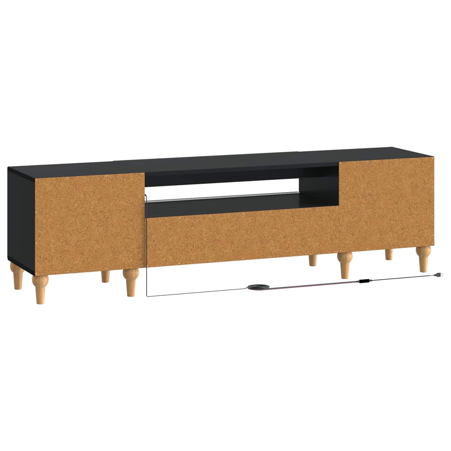 LED-TV-Schrank Schwarz Holzwerkstoff