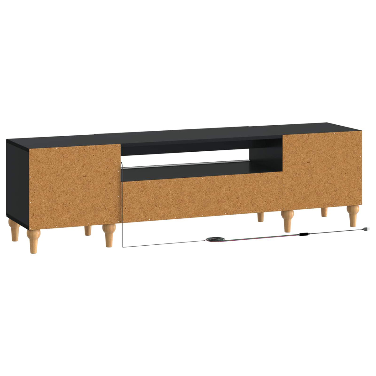 LED-TV-Schrank Schwarz Holzwerkstoff