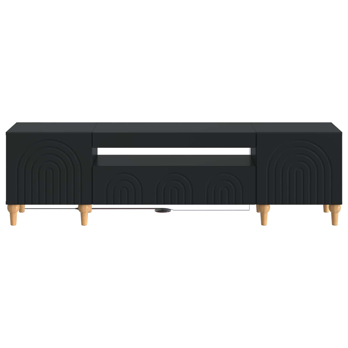 LED-TV-Schrank Schwarz Holzwerkstoff