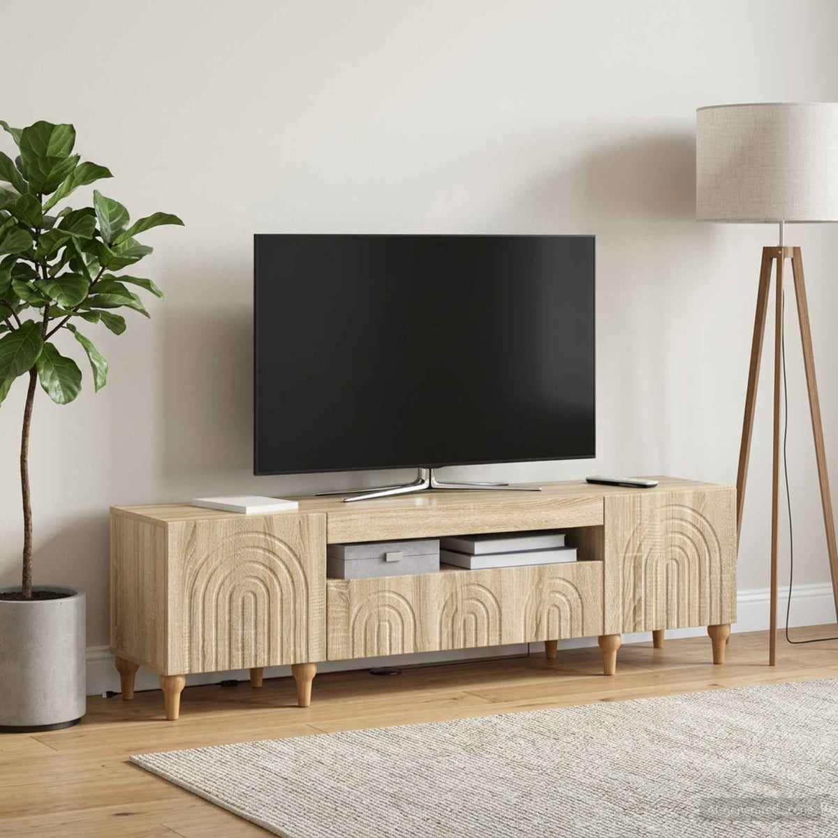 LED-TV-Schrank Sonoma-Eiche Holzwerkstoff