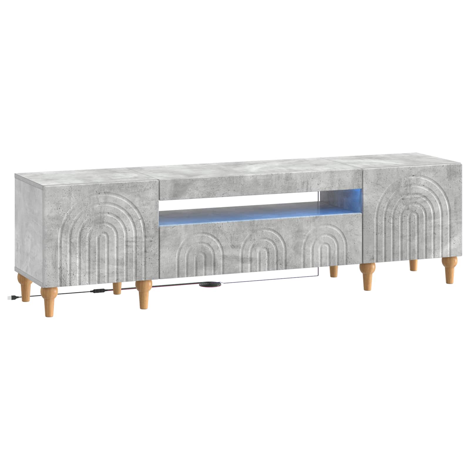 LED-TV-Schrank Betongrau Holzwerkstoff