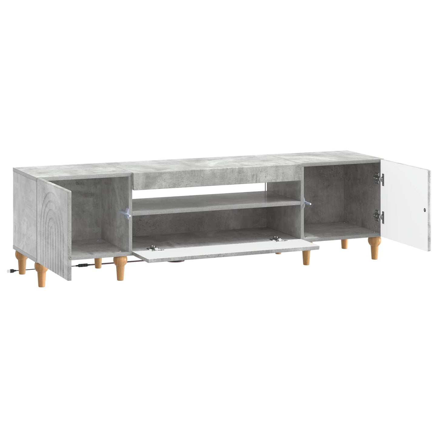 LED-TV-Schrank Betongrau Holzwerkstoff