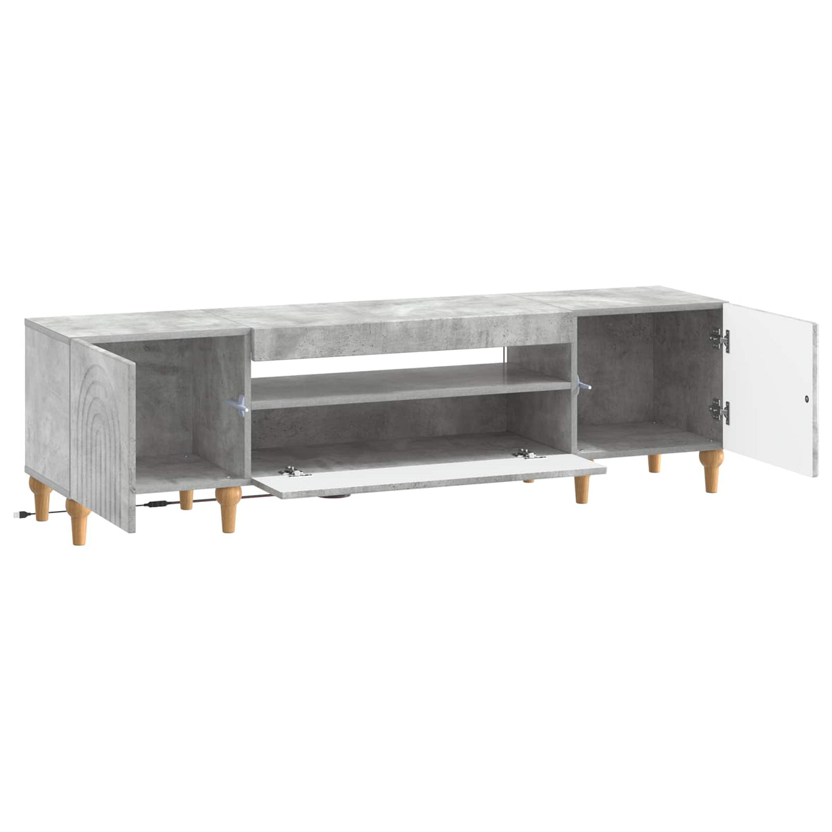 LED-TV-Schrank Betongrau Holzwerkstoff
