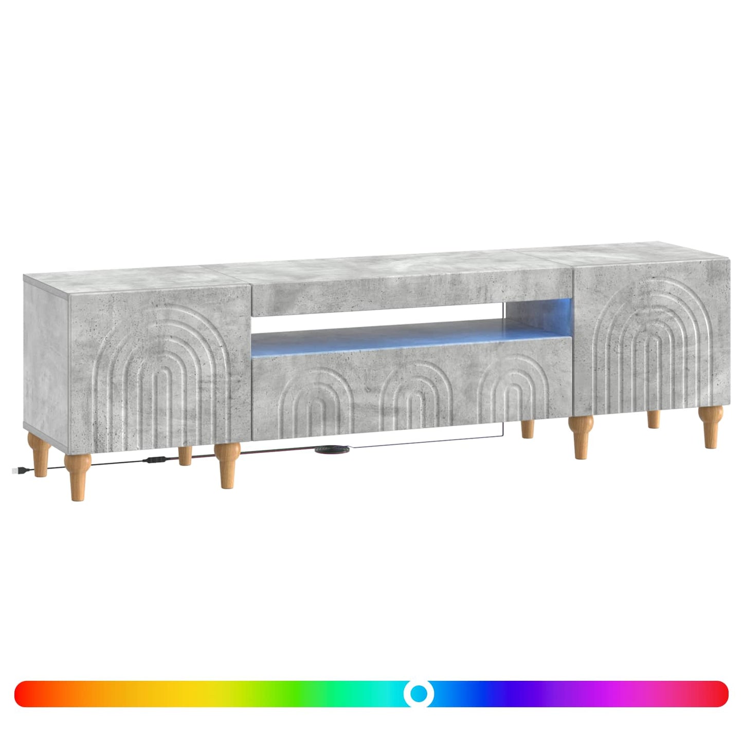 LED-TV-Schrank Betongrau Holzwerkstoff