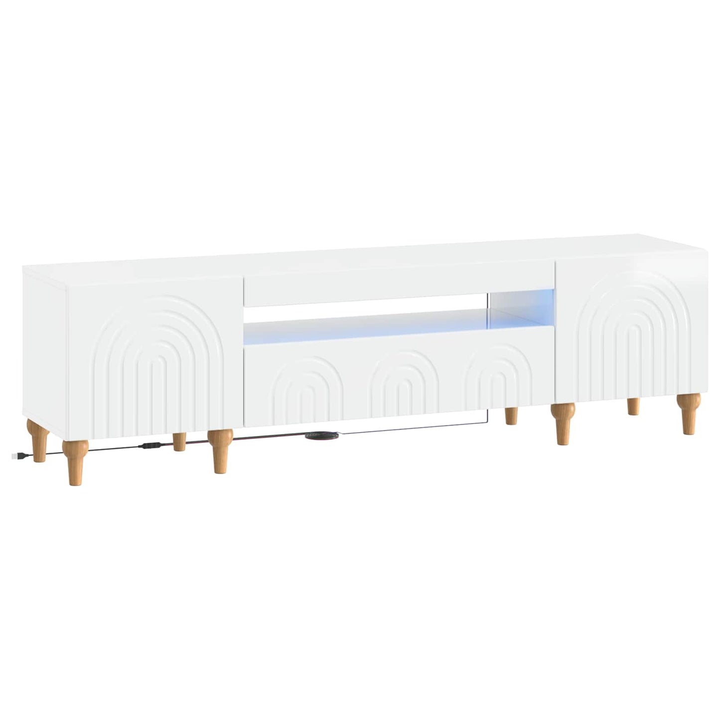 LED-TV-Schrank Hochglanz Weiß Holzwerkstoff