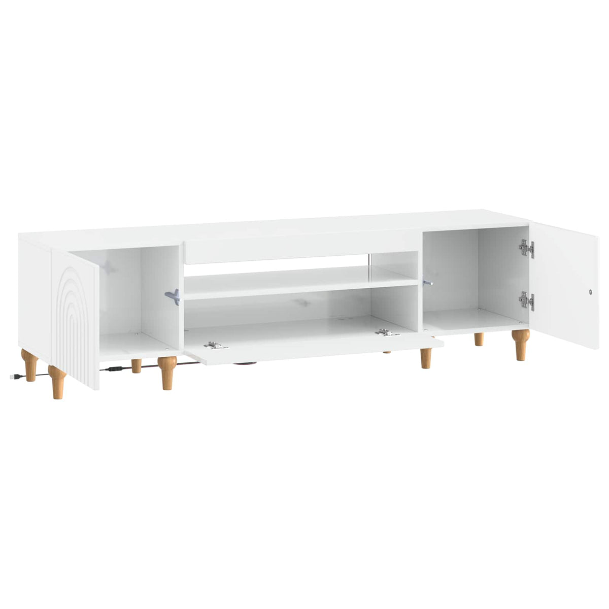 LED-TV-Schrank Hochglanz Weiß Holzwerkstoff