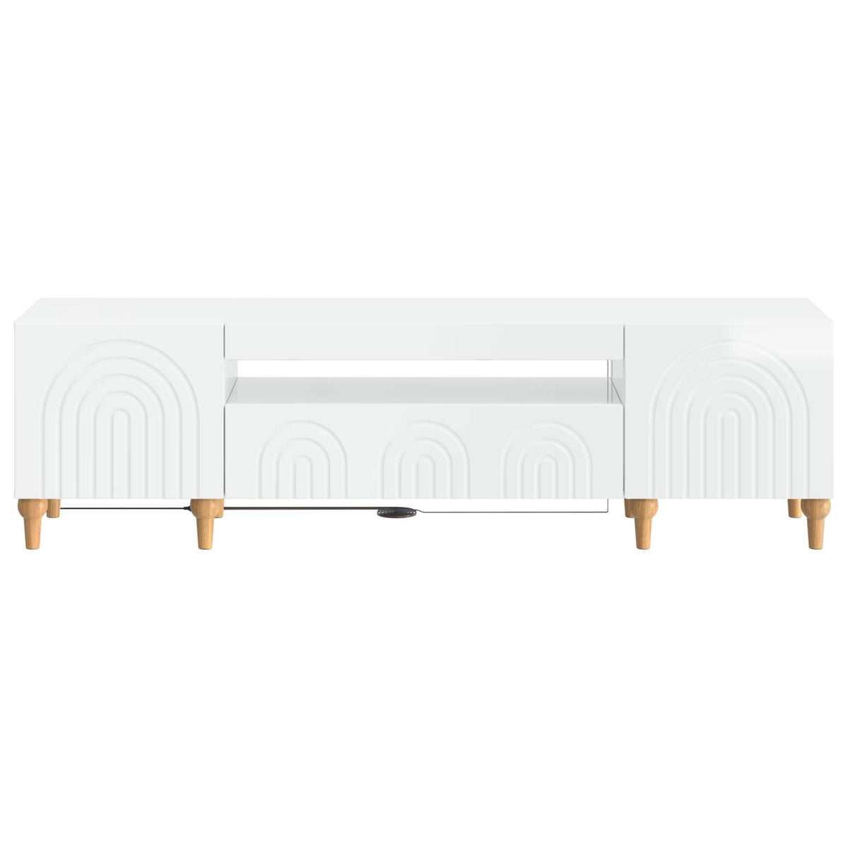 LED-TV-Schrank Hochglanz Weiß Holzwerkstoff
