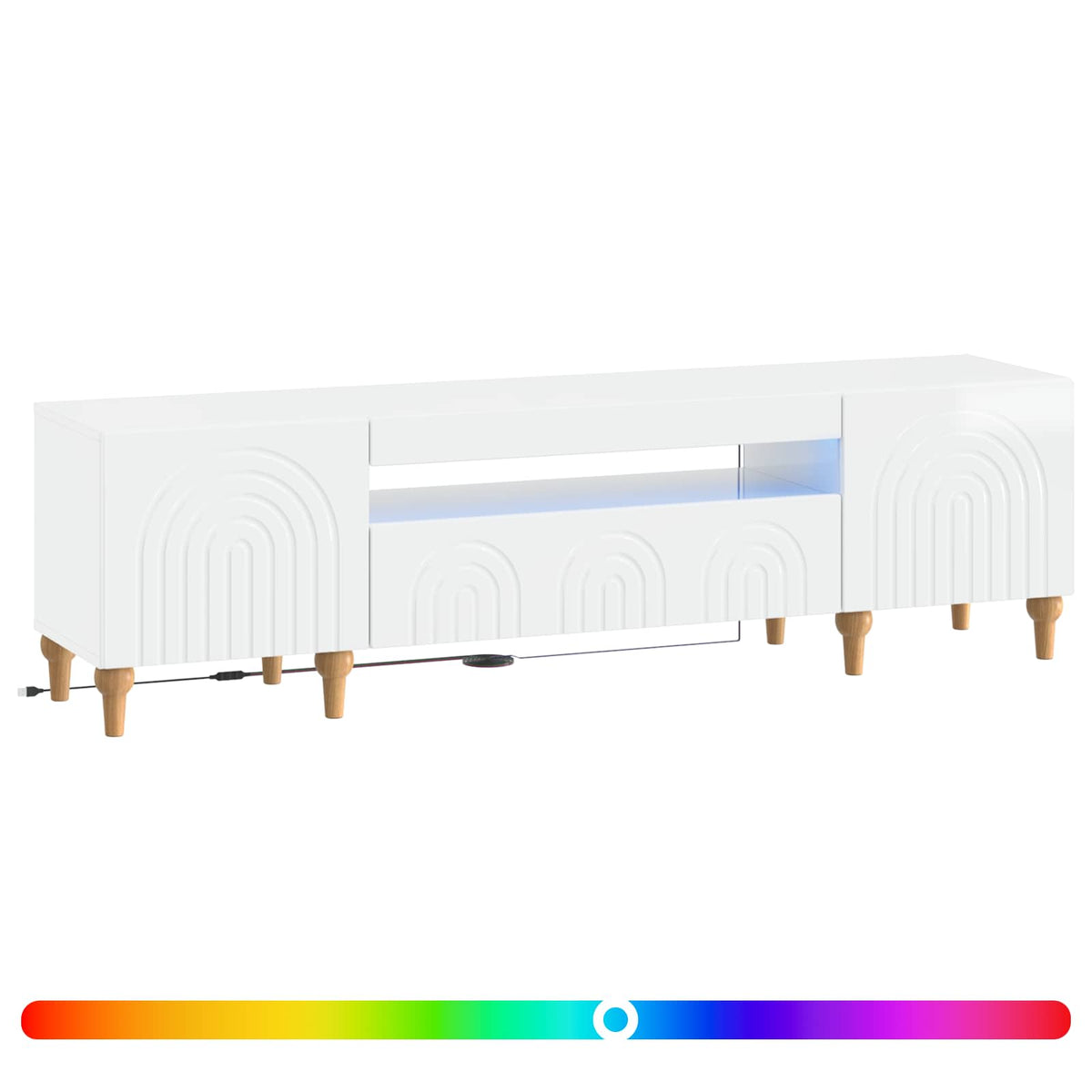 LED-TV-Schrank Hochglanz Weiß Holzwerkstoff