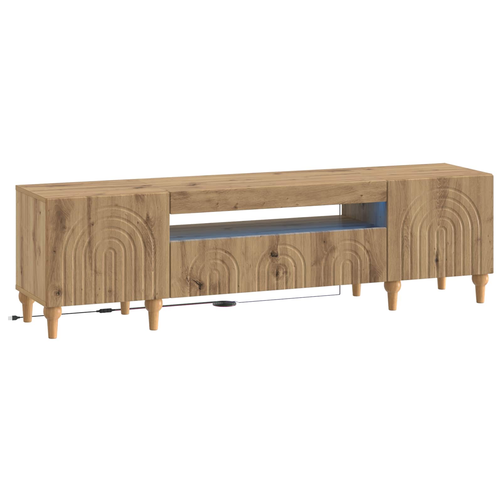 LED-TV-Schrank ALKMAAR Artisan-Eiche Holzwerkstoff