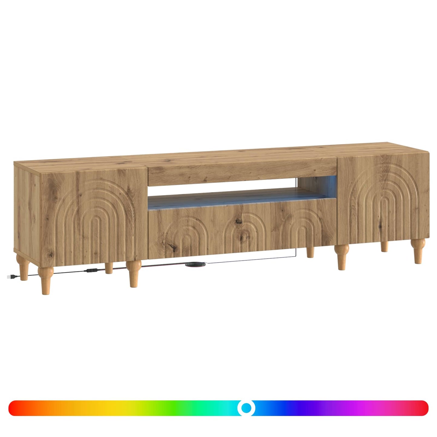 LED-TV-Schrank ALKMAAR Artisan-Eiche Holzwerkstoff