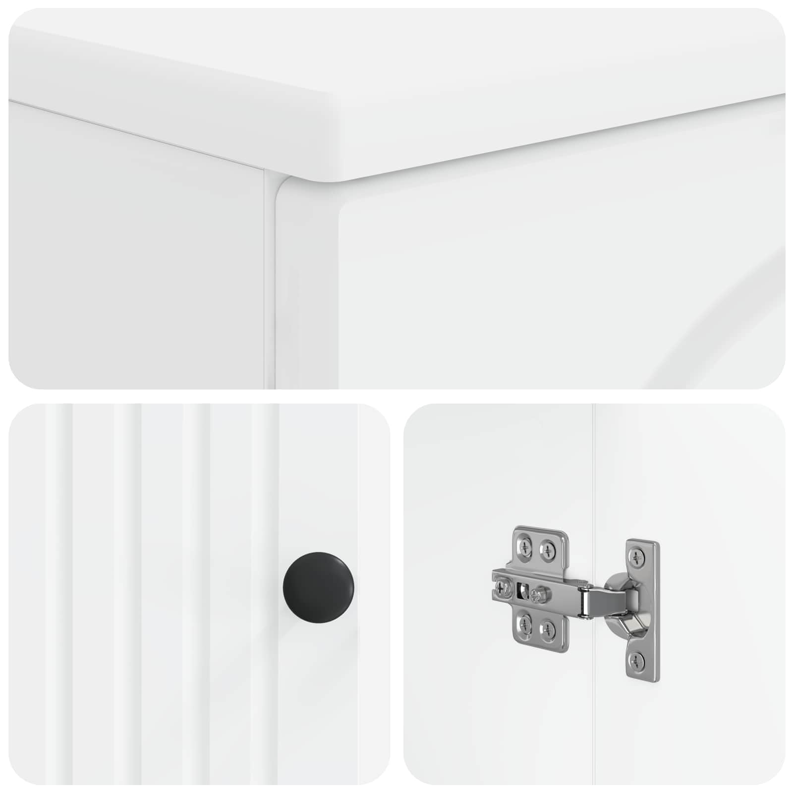Toilettenschrank ALKMAAR Weiß 66 x 25,5 x 190 cm Holzwerkstoff