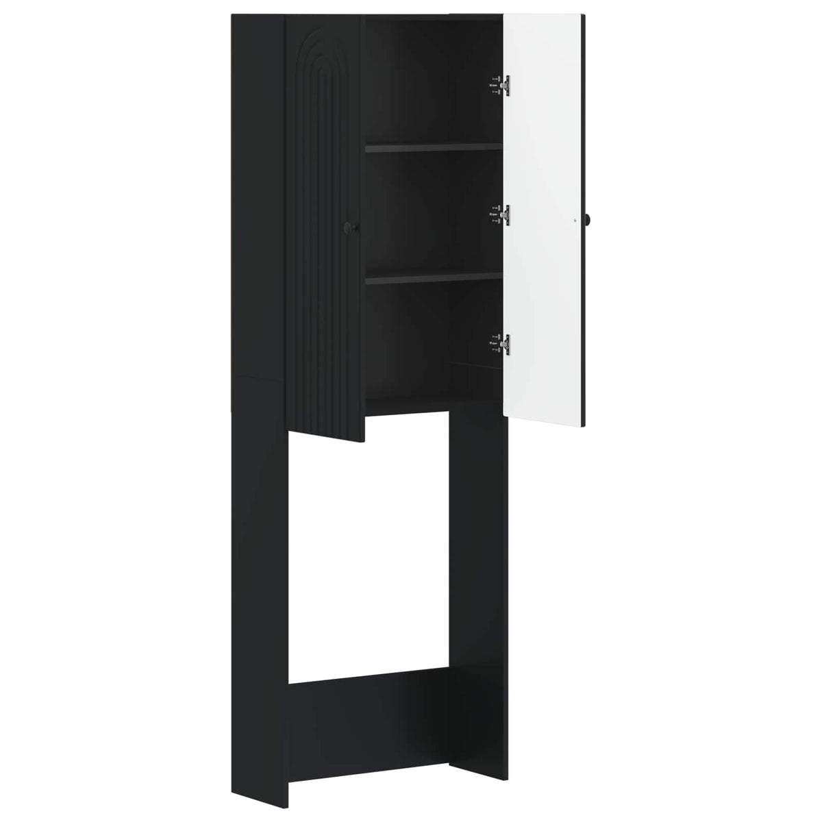 Toilettenschrank ALKMAAR Schwarz 66 x 25,5 x 190 cm