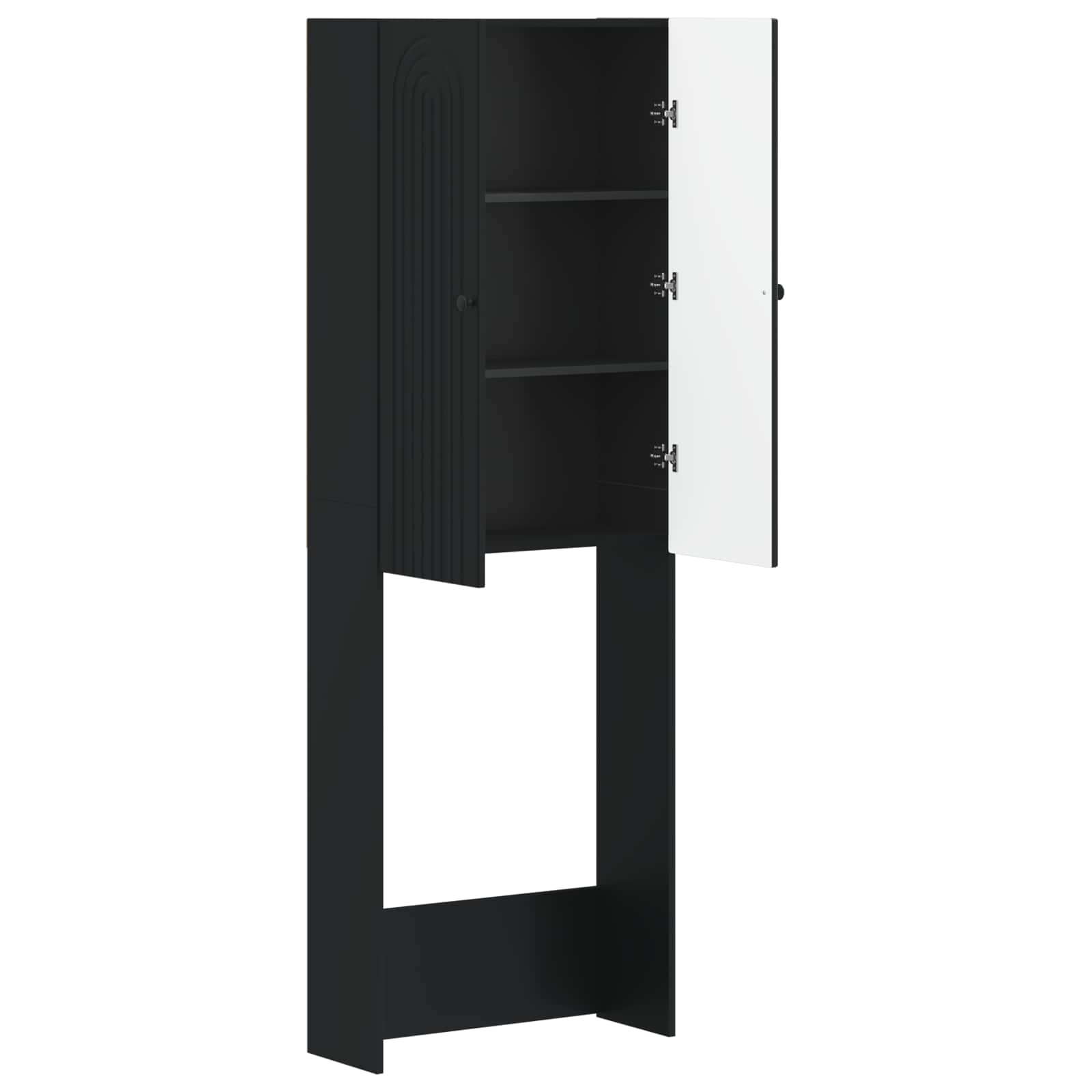 Toilettenschrank ALKMAAR Schwarz 66 x 25,5 x 190 cm