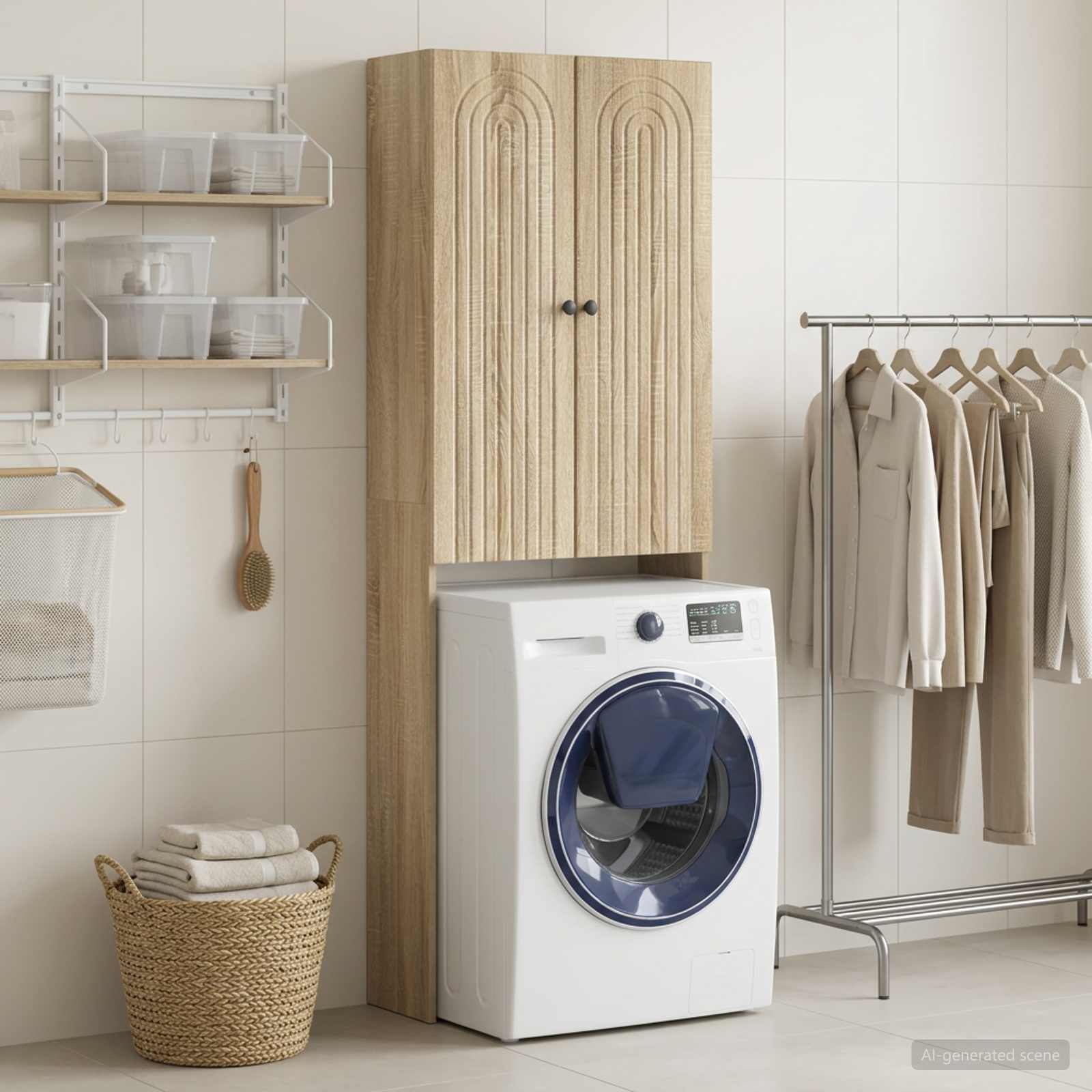 Toilettenschrank ALKMAAR Sonoma-Eiche 66 x 25,5 x 190 cm
