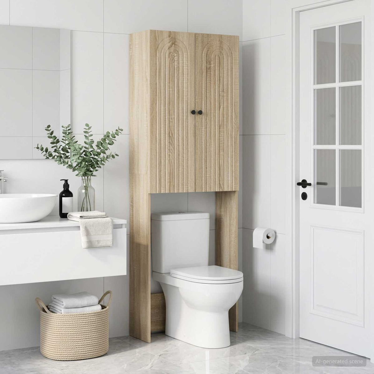 Toilettenschrank ALKMAAR Sonoma-Eiche 66 x 25,5 x 190 cm
